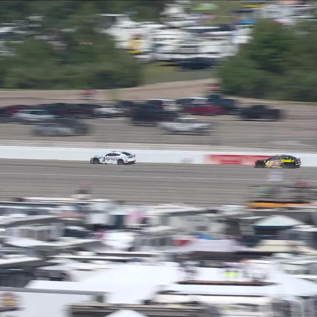 A late surge from Ty Gibbs, but Tyler Reddick holds him off to claim the Stage 1 victory.