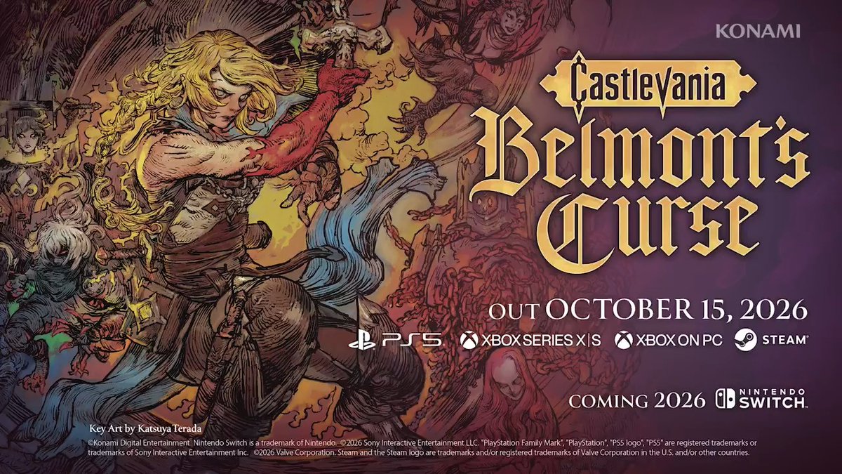 『Castlevania: Belmont’s Curse(キャッスルヴァニア ベルモンドカース)』2026年10月15日(木)発売決定&予約開始! 悪魔城伝説から23年―― ローズ・ベルモンドの成長を描く、探索型2Dアクションゲーム 詳細は公式サイトをチェック! #Castlevania #キャッスルヴァニアBC #CastlevaniaBC