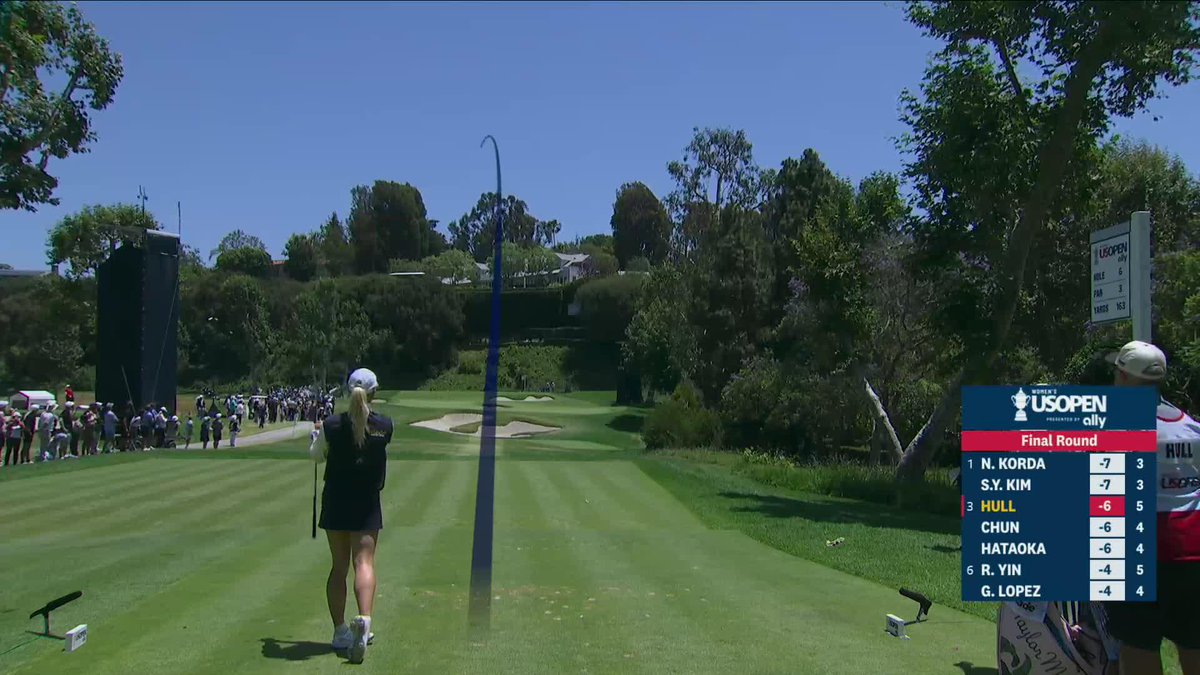 THISCLOSE to an ace at 6! Charley Hull. Co-leader. Ally