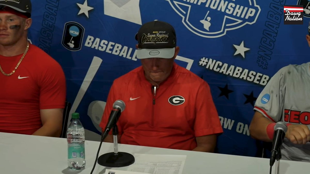 Coach Johnson feelin' all the emotions after today's stunner. What a way to advance! #GoDawgs #Supers Georgia Baseball