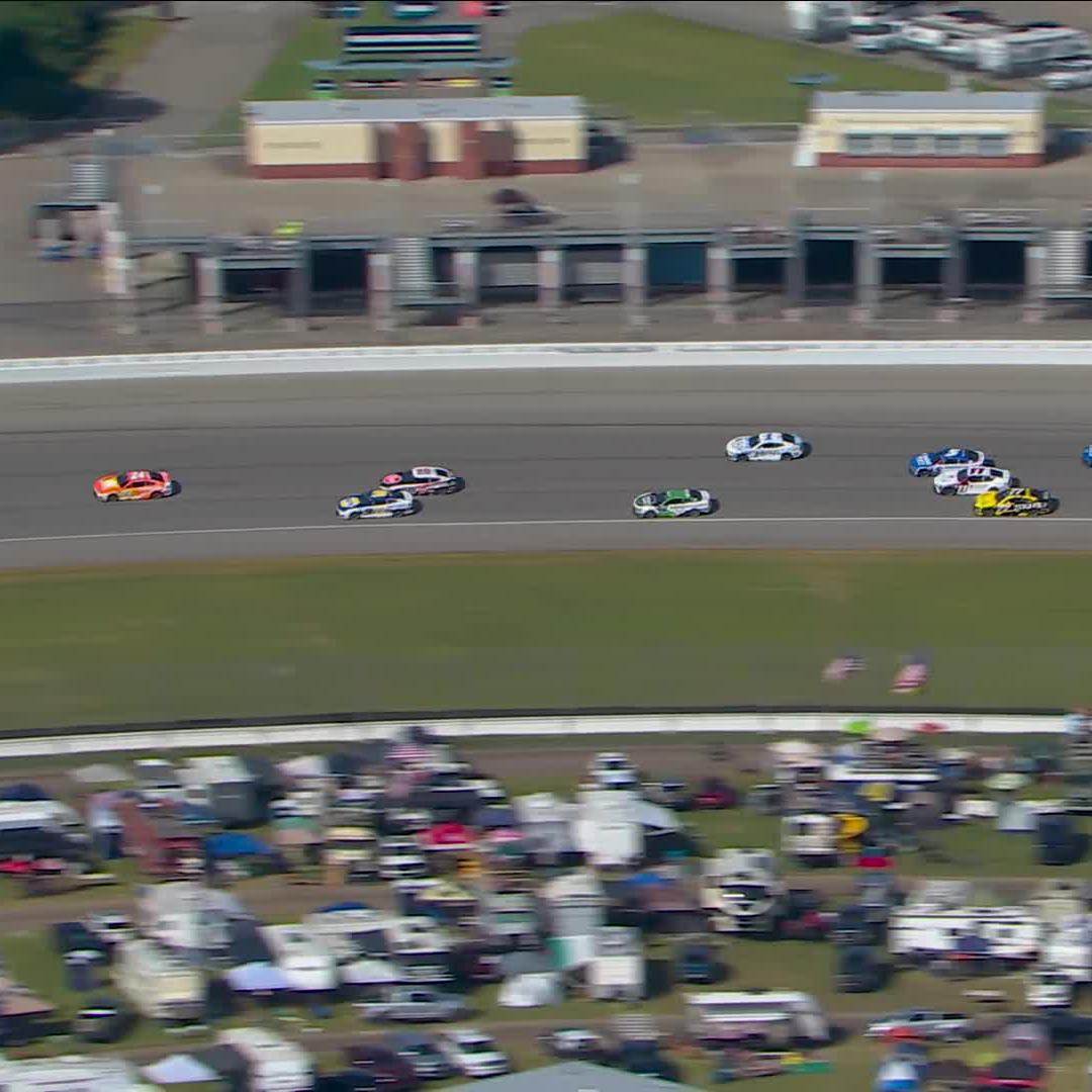 Contact between Chase Elliott and Christopher Bell brings out the yellow on Lap 148.
