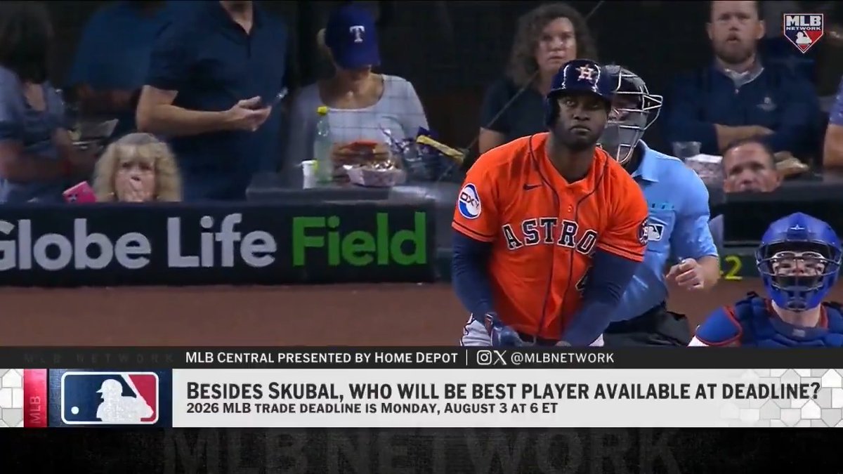 “[Yordan] Alvarez could also bring back a [Juan] Soto haul.” #MLBCentral discusses who the best player available at the Trade Deadline could be, besides Tarik Skubal.