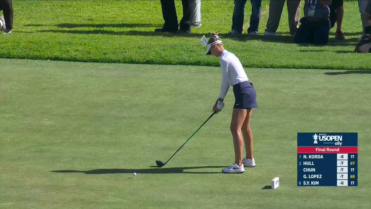 Right down Hollywood Boulevard! Nelly Korda in prime position off the tee on 18. Ally