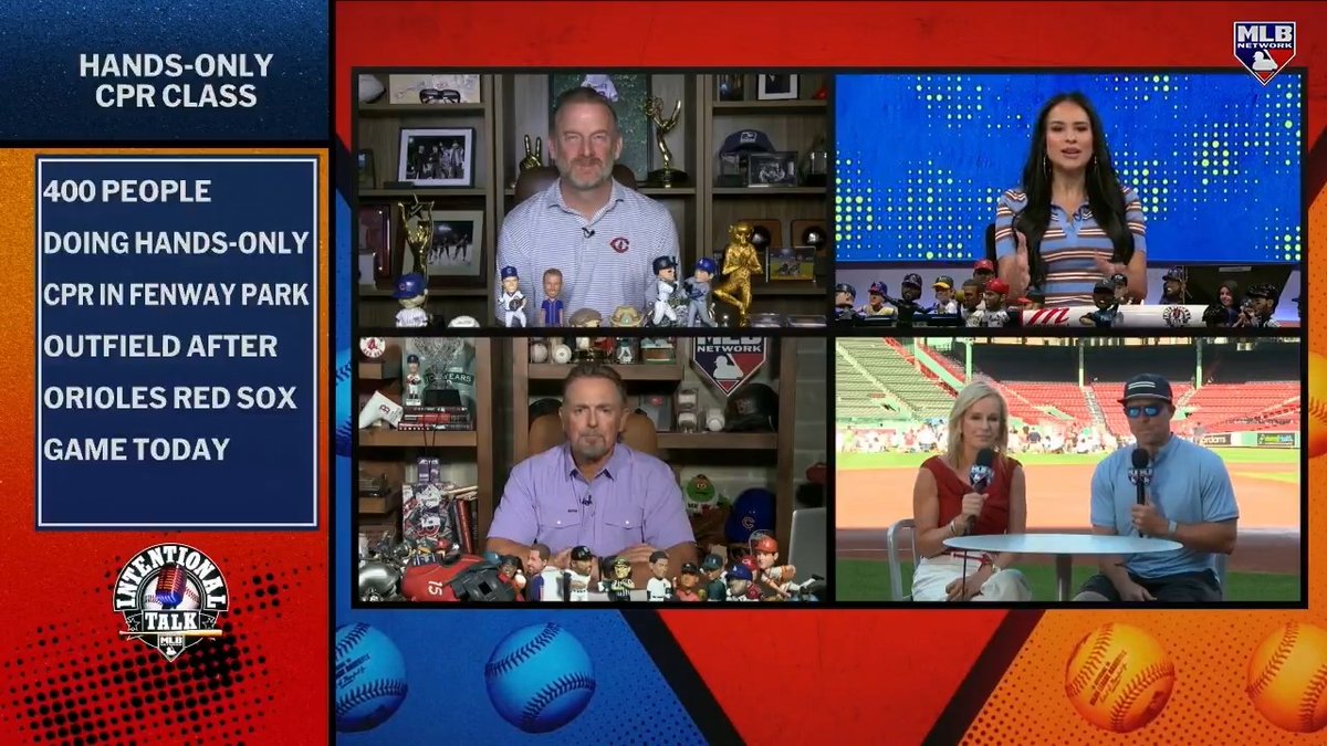 400 people were in the outfield of Fenway Park learning hands-only CPR earlier this week for national CPR & AED awareness! Dr. Jennifer Ashton and 2018 Red Sox World Series champion Brock Holt joined Intentional Talk to talk about their impact and taking initiative.