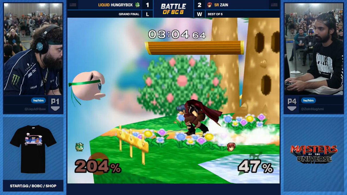 It took a long, long last stock, but Zain puts paid to Hbox's run and is your #BoBC8 Melee champion! 🥇 He is the second back-to-back winner in Melee (Cody Schwab, 2023 and 2024; Zain, 2025 and 2026).