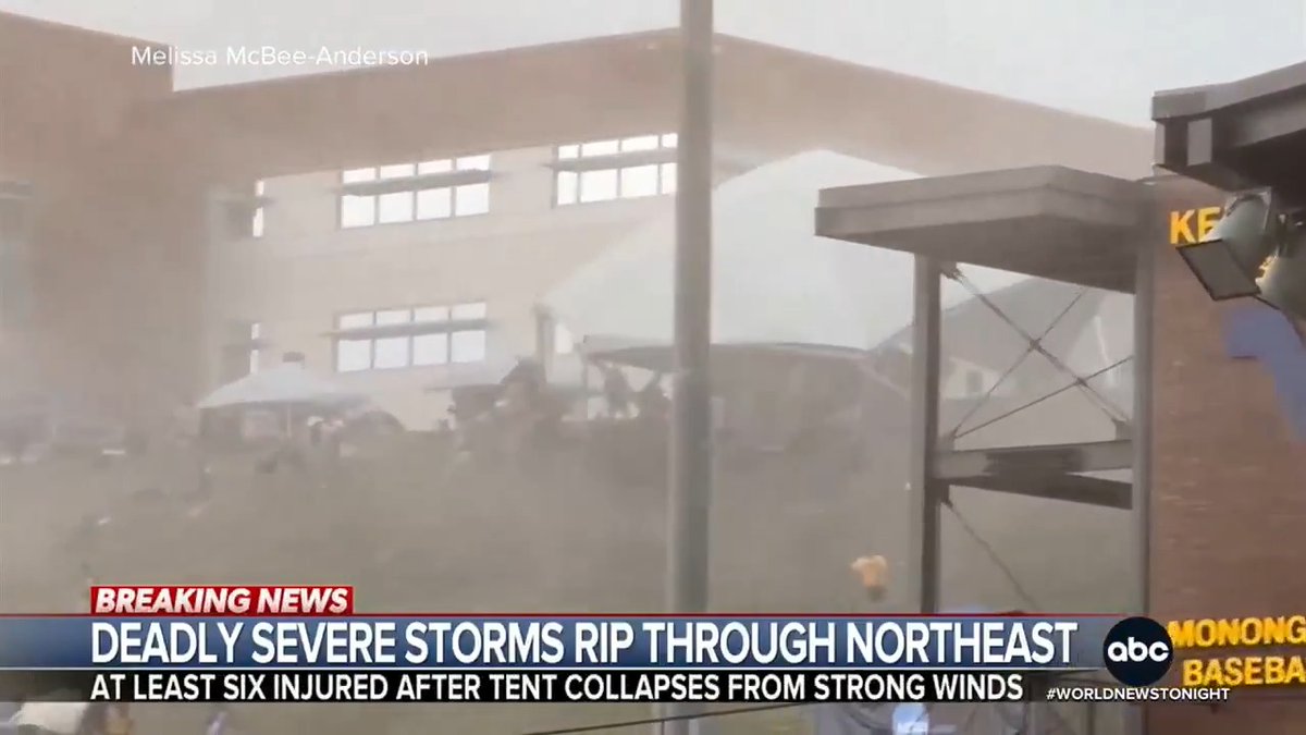 A late-spring storm turned deadly in New York City, killing an 85-year-old man and injuring eight others after falling trees crushed multiple vehicles.