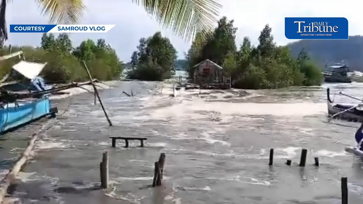 WATCH: Strong sea currents damaged boats and coastal infrastructure in Barangay Sta. Clara, Kalamansig, Sultan Kudarat, following the powerful magnitude 7.8 earthquake that struck Mindanao on Monday morning. Video footage shows boats being pushed toward the shore by the surge, causing damage to vessels and nearby structures. Authorities continue to monitor coastal areas as communities assess the impact of the quake. 📹: Samroud Vlog #DailyTribune
