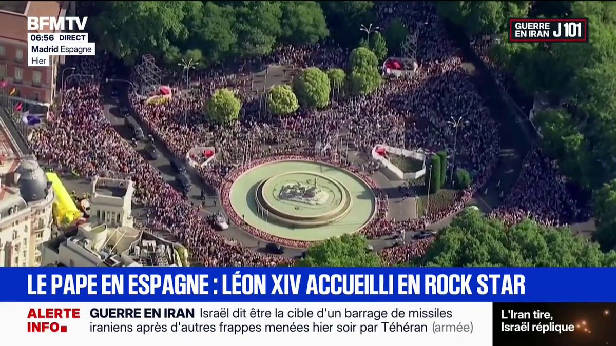 Plus de 1,2 million de personnes dans les rues de Madrid pour accueillir le pape Léon XIV