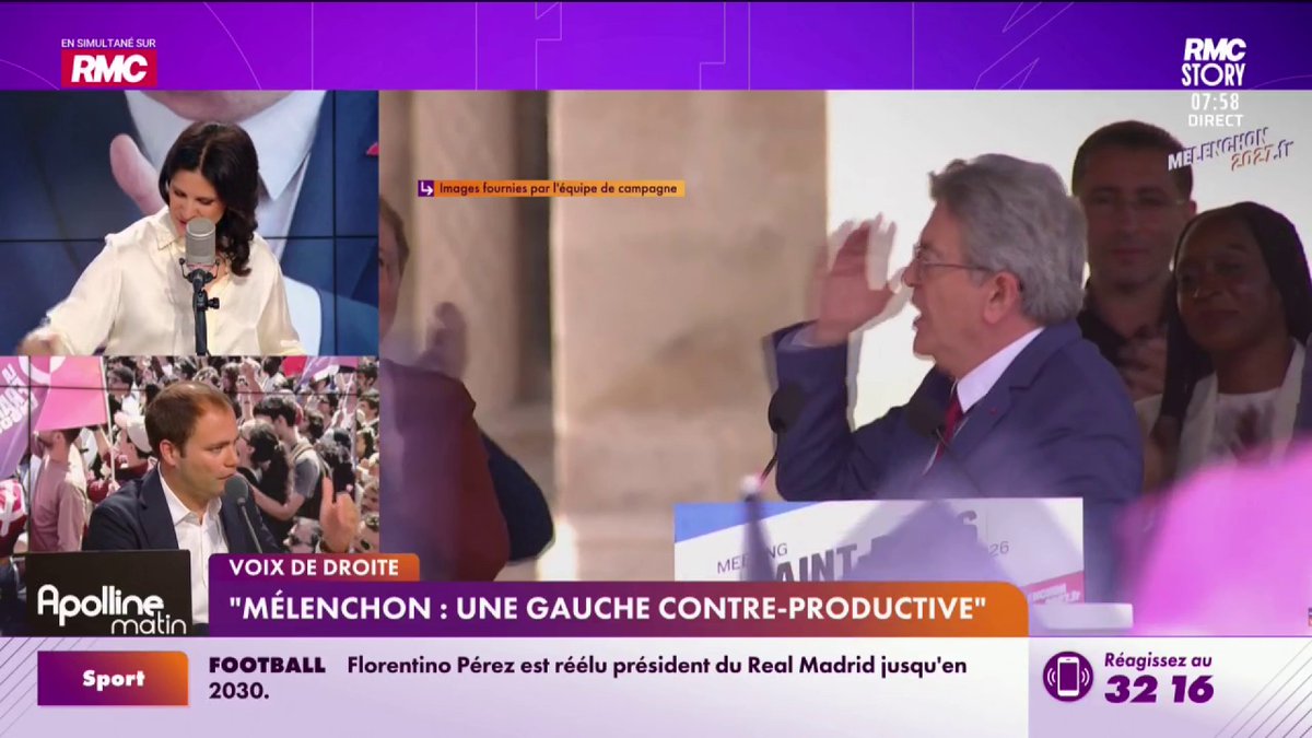 🔴 Jean-Luc Mélenchon tenait un meeting dimanche à Saint-Denis. Le leader Insoumis a déroulé une partie de son programme. 🎙️ Pour Charles Consigny, "LFI et Jean-Luc Mélenchon sont contre-productifs pour la France". #ApollineMatin