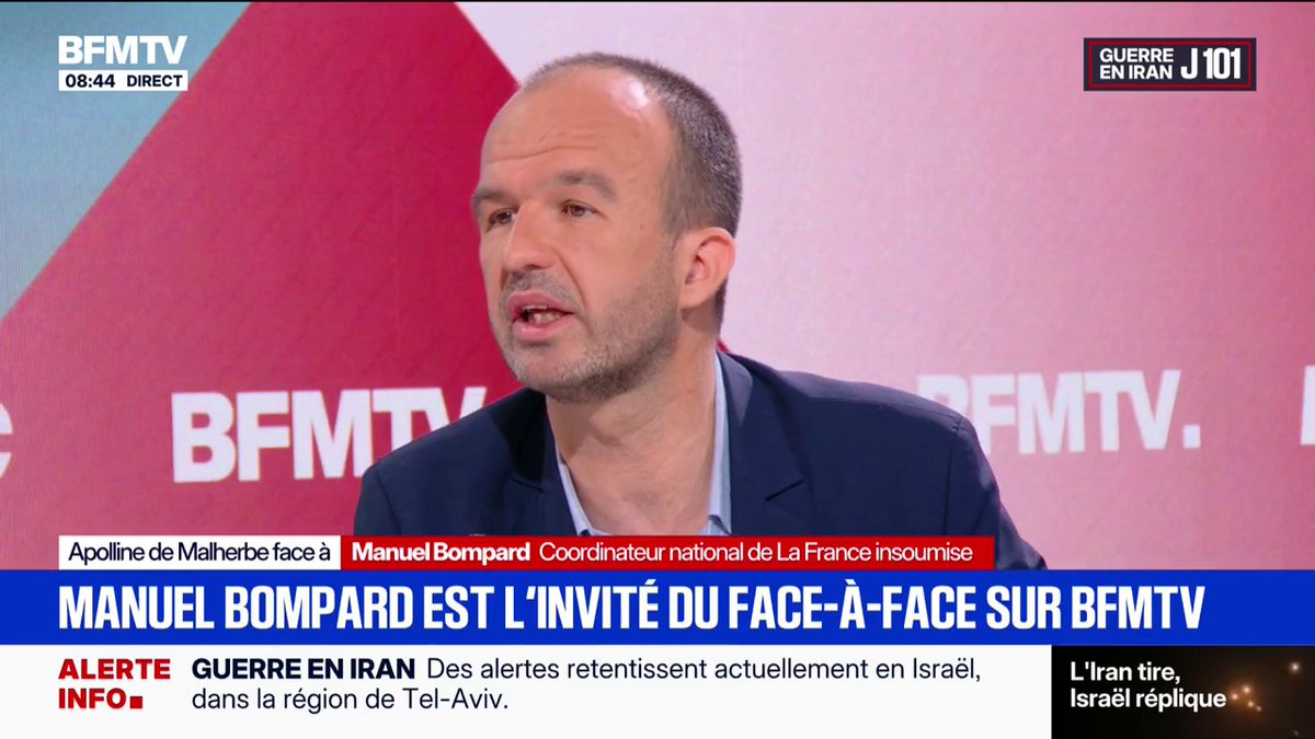 Manuel Bompard: "Une des manières de battre le Rassemblement national est de lui reprendre les symboles qu'il a essayé de nous confisquer"