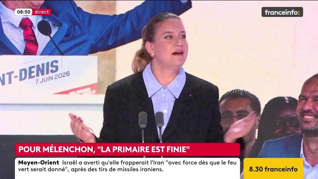 🔴 Présidentielle 2027 : pour Mélenchon, "la primaire est finie" ➡️ "On a envoyé un signal de démonstration de force […] Je pense qu’il n’y a pas la même dynamique autour de monsieur Glucksmann que autour de la candidature de Jean-Luc Mélenchon", dit Mathilde Panot