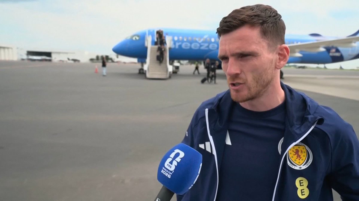 🗣️ "When the real stuff starts, it's going to be a lot harder... 🗣️ "We're as ready as we can be..." Andy Robertson and Steve Clarke spoke as Scotland arrived at their World Cup training base in Charlotte ⤵️