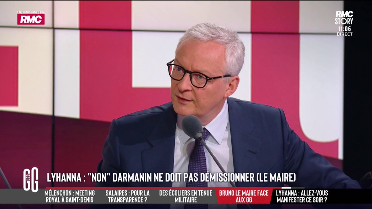 🔴🇫🇷 FLASH - Affaire Lyhanna, pour Bruno Lemaire, le ministre de la Justice Gérald Darmanin a bien fait son travail car il s'est excusé. Êtes-vous d'accord ?