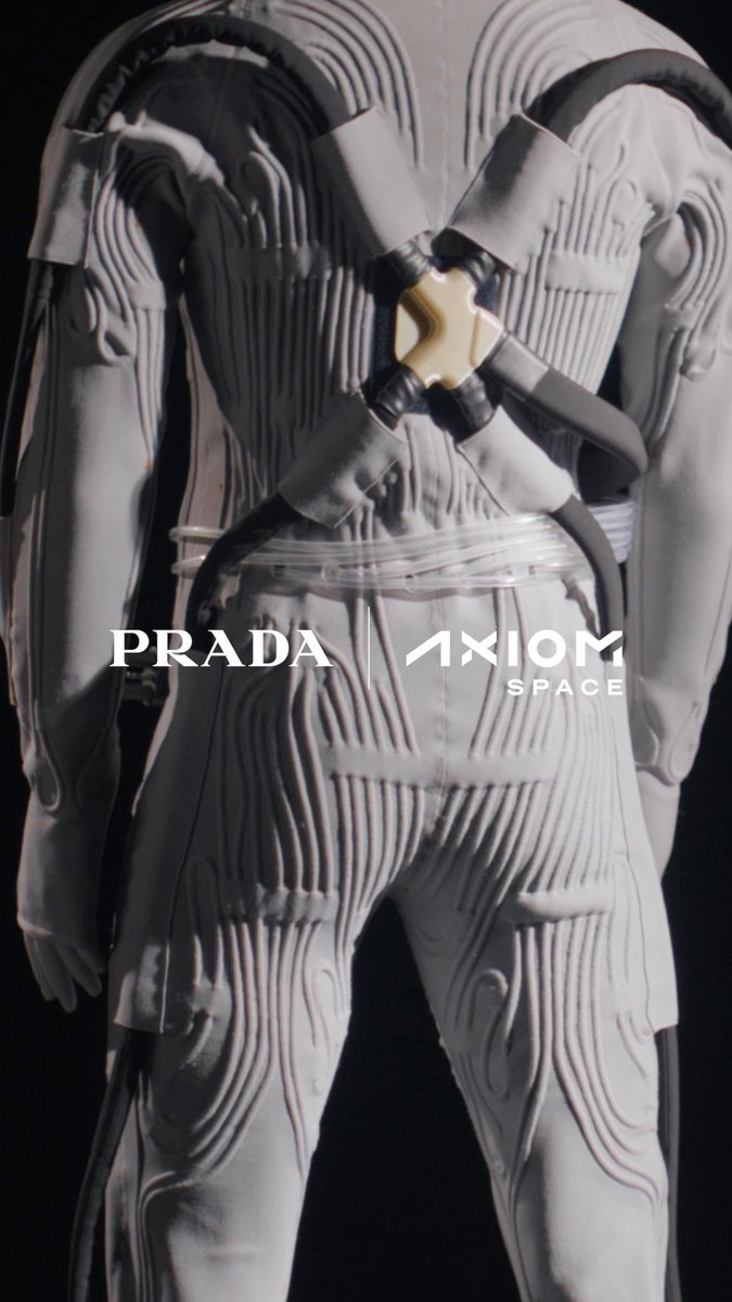 Ahead of humanity’s return to the lunar surface, Axiom Space and Prada unveiled the Liquid Cooling and Ventilation Garment (LCVG) designed to be worn by astronauts inside the Axiom Extravehicular Mobility Unit (AxEMU) spacesuit. The LCVG collaboration draws on Prada's expertise in design, patternmaking, and advanced materials, resulting in a next-generation garment developed through advanced 3D modeling techniques that maintain cooling and ventilation while enhancing comfort during up to eight-hour spacewalks. Discover more: #Prada #AxEMU Axiom Space