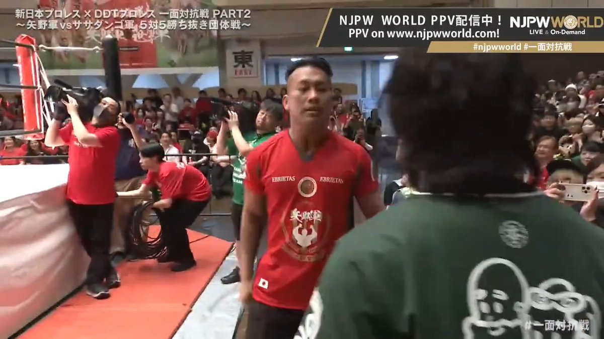 🦁新日本プロレス×DDTプロレス #一面対抗戦 PART2 〜矢野軍vsササダンゴ軍 5対5勝ち抜き団体戦〜🎋 応援合戦の途中で松本と葛西がヒートアップ🔥 購入⏩ 視聴料金:2,500円(税込) #njpwworld