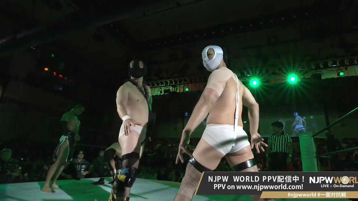 🦁新日本プロレス×DDTプロレス #一面対抗戦 PART2 〜矢野軍vsササダンゴ軍 5対5勝ち抜き団体戦〜🎋 続いては…目隠し尻隠し地獄‼️ 矢野軍からはこの人たちが登場🍑🍌 購入⏩ 視聴料金:2,500円(税込) #njpwworld