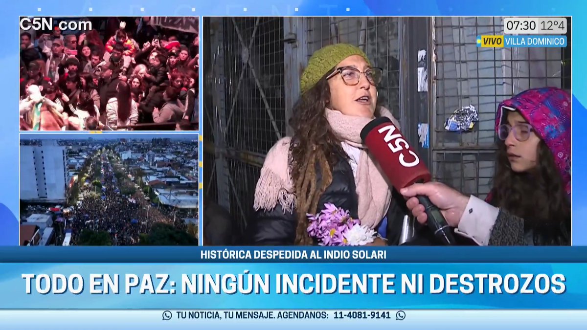 🗨️ "Llegamos hoy de Mar del Plata y no pudimos despedir al Indio". 📲 #C5N en vivo: