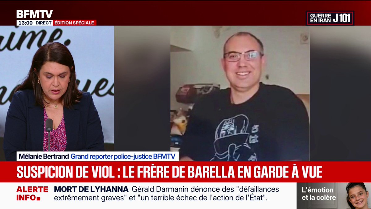 Affaire Lyhanna: le frère de Jérôme Barella placé en garde à vue pour suspicion de viols sur son ex-compagne ➡️ La plaignante a déposé plainte en 2024 pour des faits ayant eu lieu en 2007 et 2017