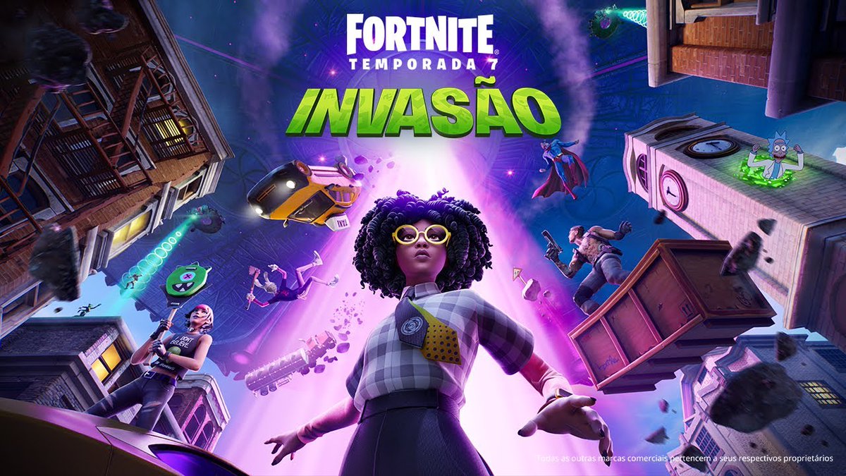 Hoje faz 5 ANOS que o Capítulo 2: Temporada 7 do Fortnite foi lançado com o tema: Invasão 🛸 A ilha havia sido invadida pela Nave-Mãe alienígena, e a O.I chegava sob o comando da Dra. Slone. Tivemos Discos Voadores, Ferrari, Armas O.I, Turnê da Fenda de Ariana Grande, Superman..