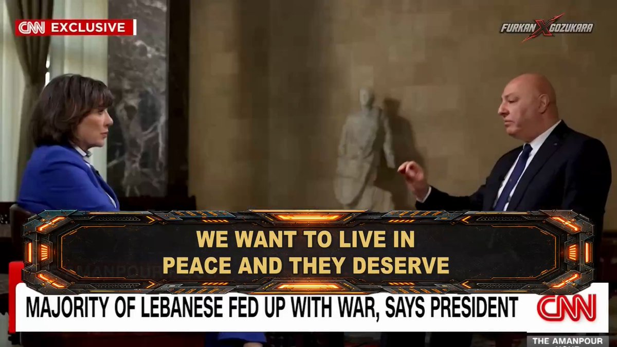 🚨 WOW! President Aoun drops a truth bomb on CNN. He confirms the absolute majority of Lebanese citizens are completely fed up with endless wars. He exposes the heartbreaking reality that innocent people just want peace, tired of seeing homes destroyed by Israel.