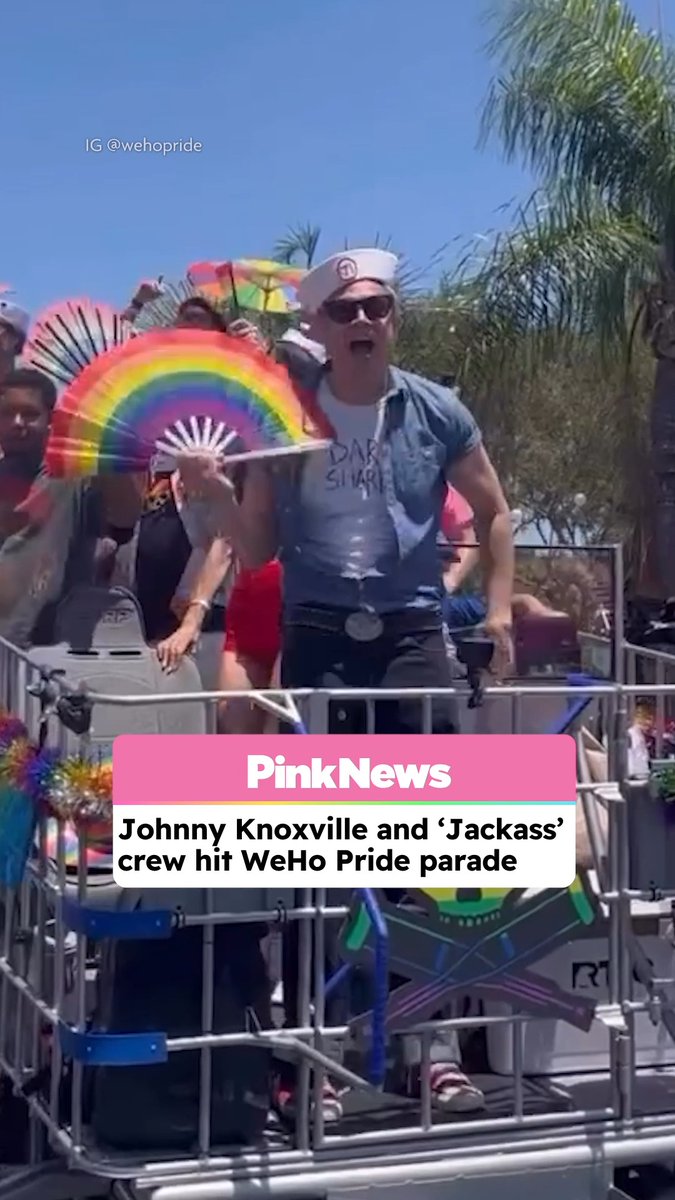 Johnny Knoxville and the ‘Jackass’ cast made a surprise appearance at the West Hollywood Pride Parade on Sunday (7 June) to show their support for the LGBTQ+ community. Knoxville was spotted carrying a rainbow fan and waving a Progress Pride flag along the parade route, while Steve-O rode through the festivities in his underwear aboard a makeshift shopping cart float decked out in rainbow flags. After the event, Knoxville described taking part in WeHo Pride as a "dream come true," thanking LGBTQ+ fans for supporting the franchise over the years. "What a beautiful event to be a part of," he wrote on social media. "I was overcome with emotion a few times along the parade route." The appearance also marked a full-circle moment for the ‘Jackass’ crew, who were once banned from filming in West Hollywood for 10 years after a stunt during the franchise's original 1999 pilot. The stunt, called “The Convict”, had Knoxville dressed as an escaped convict entering a hardware store on Santa Monica Boulevard to try and convince someone to saw his handcuffs off. "Banned from West Hollywood no more," the group joked in a social media post celebrating their Pride appearance.