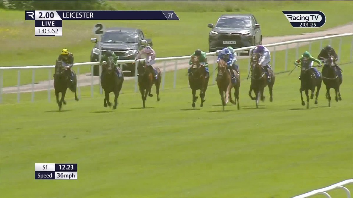 Kach Above gets off the mark in the Go West Live Leicester Racecourse Saturday 4th July Restricted Maiden Stakes for Billy Loughnane,DML Racing and Dave Lowe