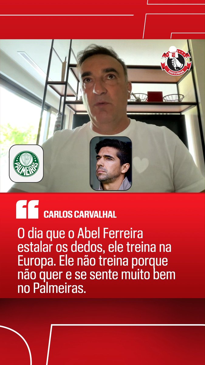 'O DIA QUE ELE QUISER' - Em entrevista exclusiva ao Fala a Fonte, Carlos Carvalhal foi perguntado se Abel Ferreira teria capacidade de treinar um grande europeu e foi enfático ao dizer que é só "Abel estalar os dedos que está lá", mas que o português se sente muito bem no Palmeiras e por isso não pensa em sair! Saiba TUDO dos bastidores da bola no Fala a Fonte, de segunda a sexta, AO VIVO no YouTube da ESPN Brasil! #FalaFonte #FutebolNaESPN #Palmeiras #AbelFerreira