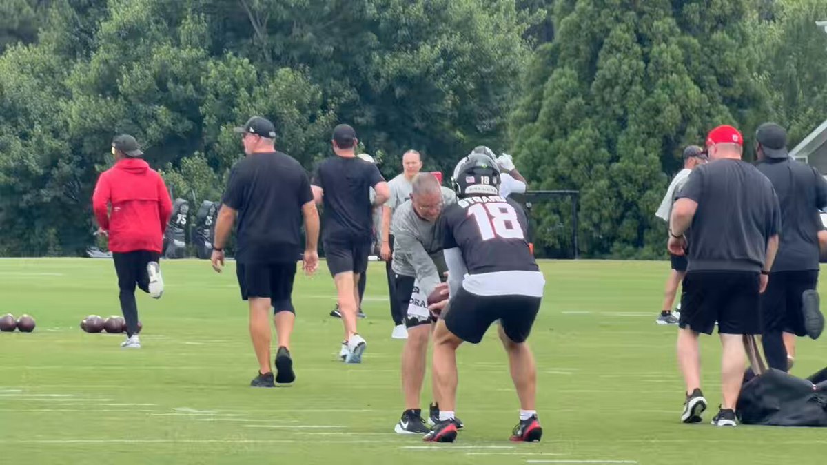 Jack Strand the only other QB throwing passes currently with Tua Tagovailoa. Michael Penix Jr. is out here but has a scheduled rest day. Trevor Siemian working off to the side.