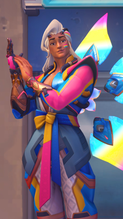 Let the Pride party commence! ❤️🧡💛💚💙💜 Celebrate Pride Month with your favorite LGBTQIA+ Heroes, and login to instantly unlock the Dayglow Lifeweaver skin.