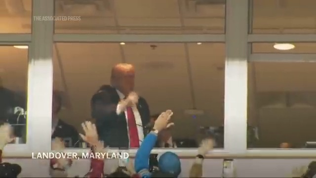 Clips of Trump getting loudly booed at a Commanders game are going viral ahead of his appearance at tonight's Knicks game.