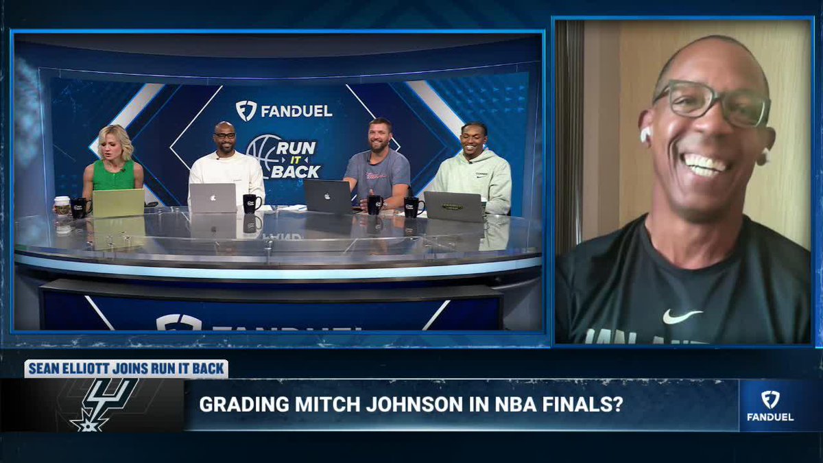 Sean Elliot says Spurs still have a shot in the NBA Finals ๐ฃ๏ธ "I was on that '94-95 team against Houston. We lost the first two at home, won the next two in Houston...it's entirely possible." Sean Elliott | Michelle Beadle | DeMarcus Cousins | Chandler Parsons | Lou Williams