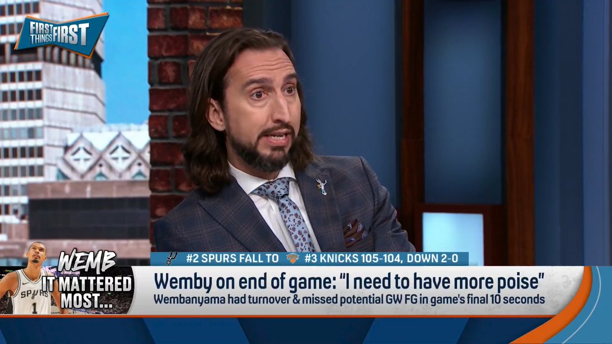 “Being held to the LeBron standard is an honor... With that said, this was a catastrophic end.” nick wright reacts to Wemby having a turnover and missing a potential game winner in Game 2: