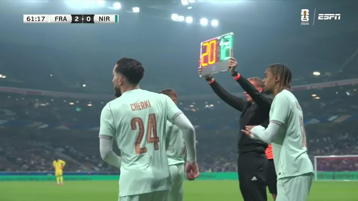 Tranqui las variantes que tiene Deschamps en Francia: ¡salió DEMBELÉ y entró CHERKI! 🔥🇫🇷 📺 #DisneyPlus Plan Premium