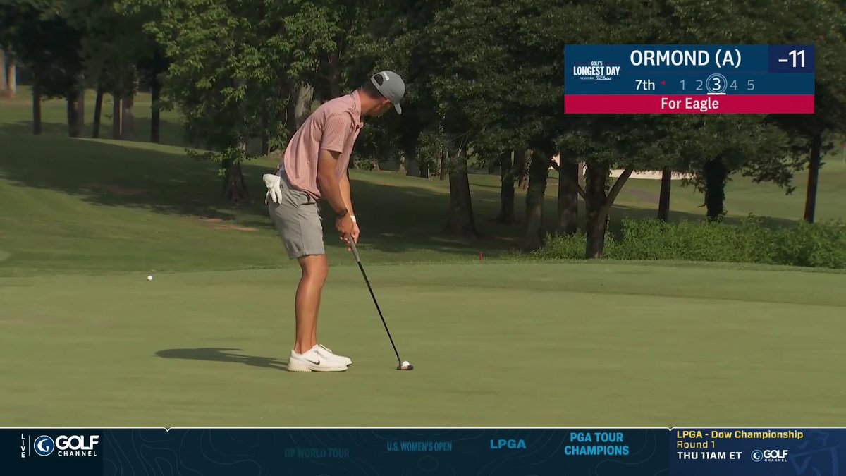 WE HAVE A STORY BREWING IN NORTH CAROLINA! Jackson Ormond (a), the Gators Golf commit who shot 65 this morning, is in great position to find his way to Shinnecock after this eagle. He currently leads his qualifier by two 👀2️⃣