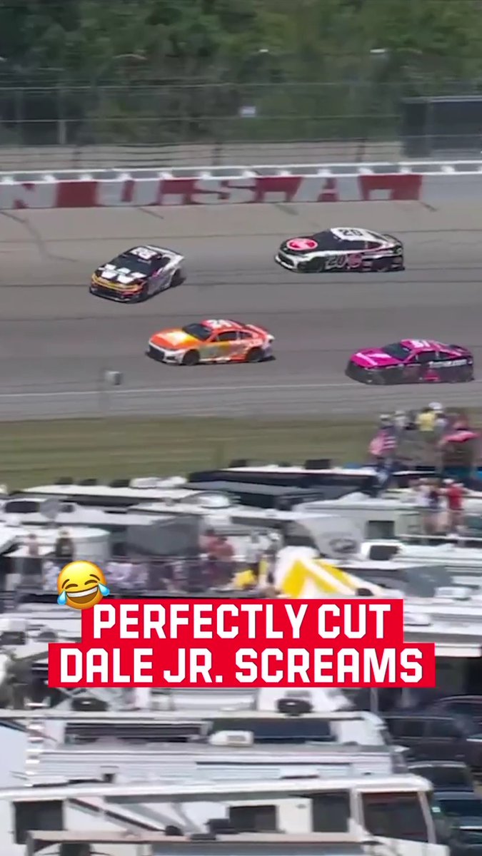 OHWEGOTACARINTHEWALL!!! Dale Earnhardt Jr. is the fan in all of us. 🤣