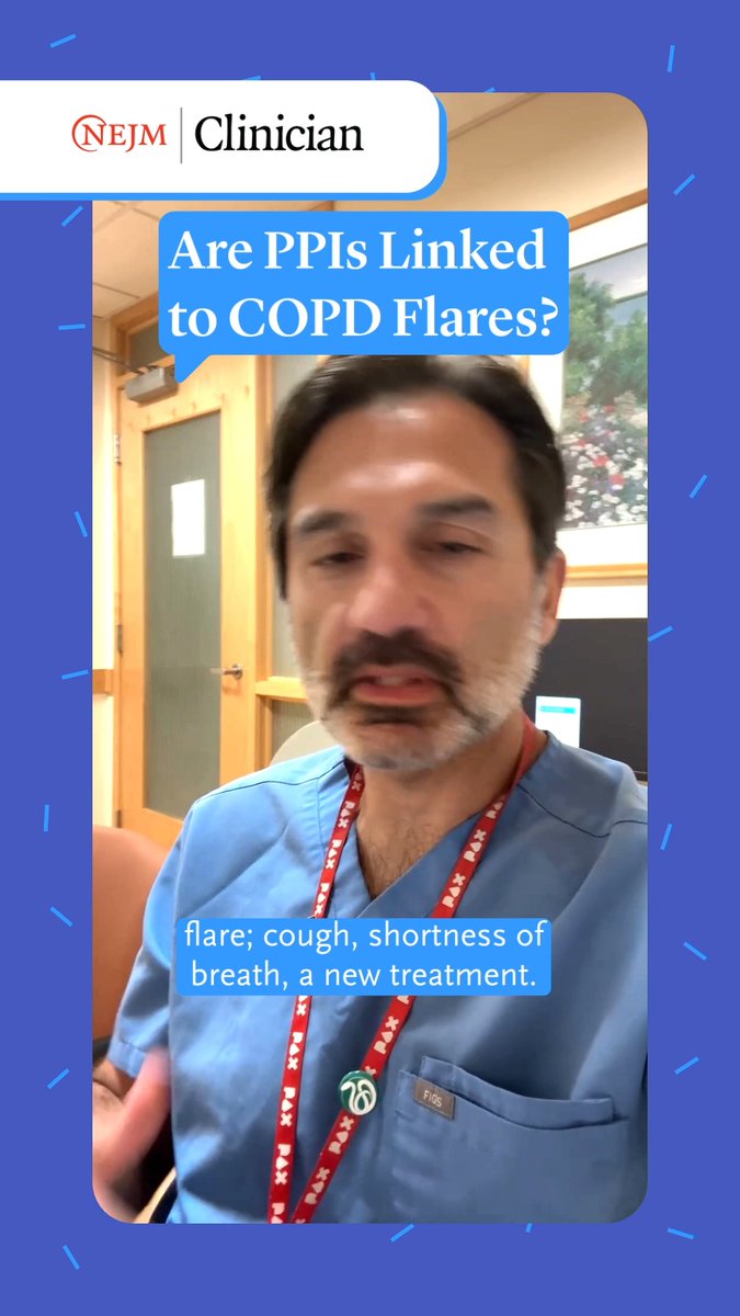Are PPIs Linked to COPD Flares? NEJM Clinician Editor-in-Chief Raja-Elie Abdulnour, MD (Raja-Elie Abdulnour), explains a retrospective study investigating if proton pump inhibitor (PPI) use is associated with exacerbations of chronic obstructive airway diseases. Read the full summary by Molly S. Brett, MD: Visit for more Insights to Break Your Routine, including: 💊 Early Transition to Oral Antibiotics after Hospitalization for Serious Infection 🩸 Breaking the Unfractionated Heparin Habit in Acute VTE 🫘 Ablation for Small Localized Renal Cell Carcinomas 📈 How Helpful Are Continuous Glucose Monitors for Type 2 Diabetes?