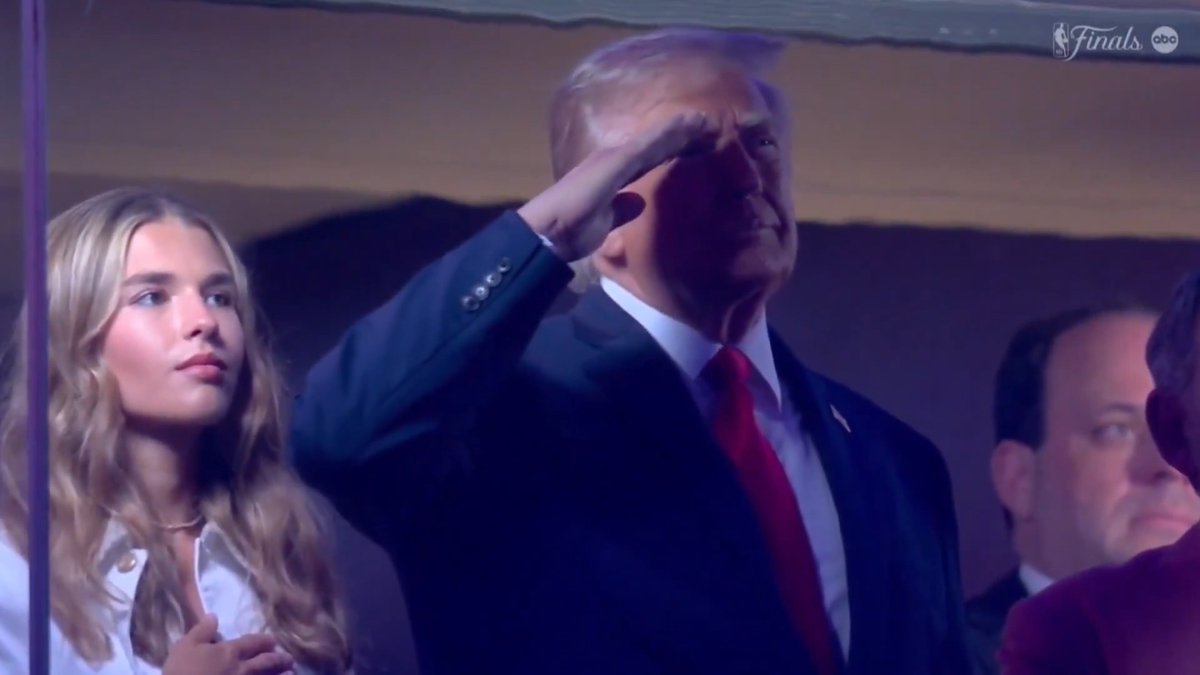 President Trump is booed at Madison Square Garden during the National Anthem at the Knicks' NBA Finals Game 3.