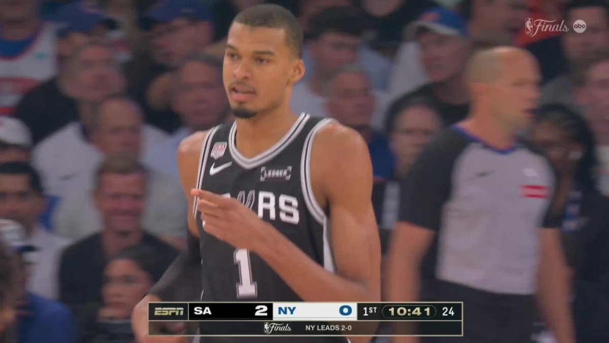Wemby starts Game 3 with a perfect 3-3 FG 👀 Live now on ABC and the ESPN App 🍿