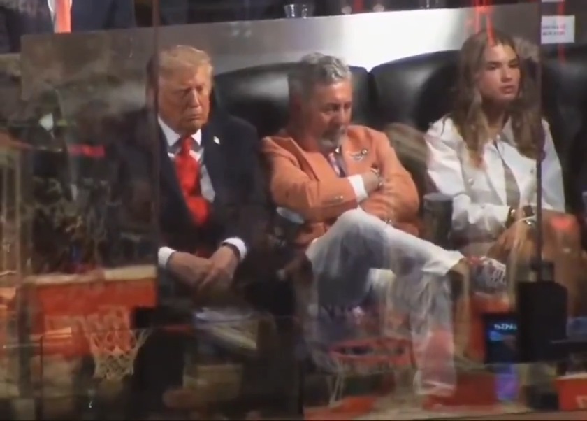 Trump has fallen asleep at the NBA Finals