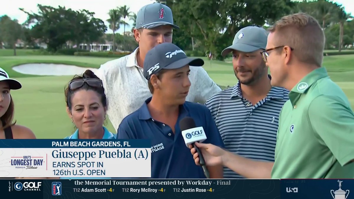 Giuseppe Puebla (a), No. 2 ranked in arezoo jafari, shares his gratitude for his family's dedication after qualifying for his first @USOpenGolf 🙌