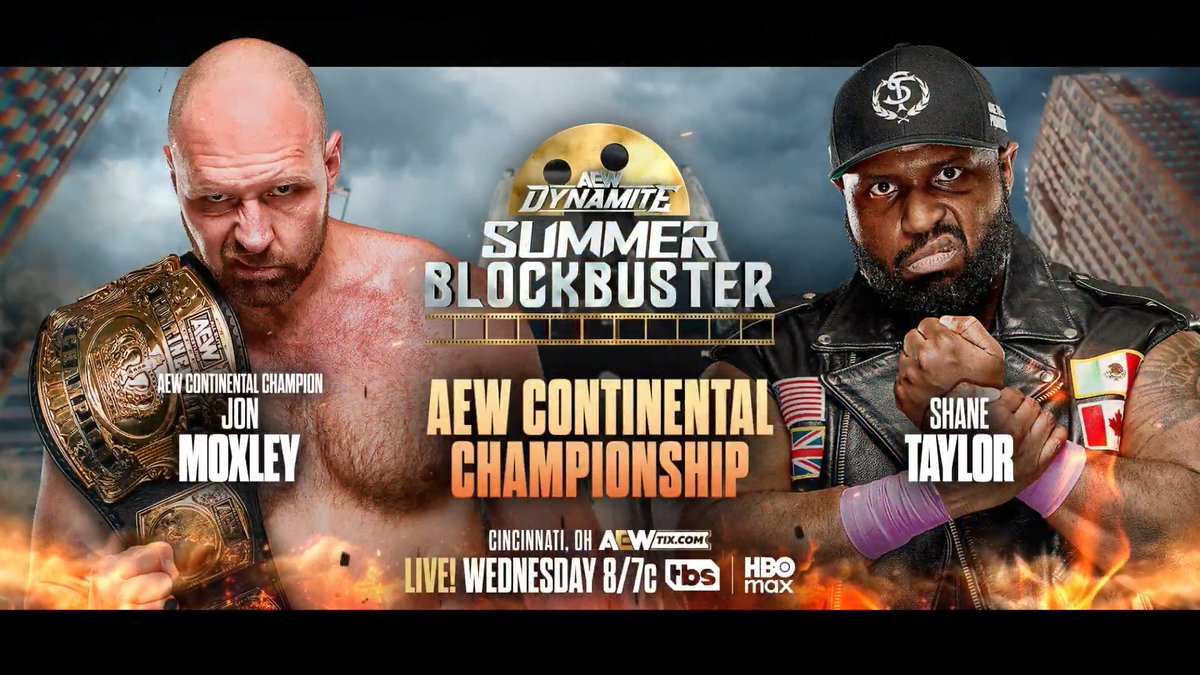 #AEWDynamite Summer Blockbuster 8/7c, TBS &amp; HBO Max Wed, 6/10! AEW Continental Title Jon Moxley vs RumbleBadManRumble After Shane’s win, he jumped Yuta to show that STP’s now AEW's most violent group! Mox will give STP exactly what they want: Mox vs Taylor THIS WEDNESDAY!