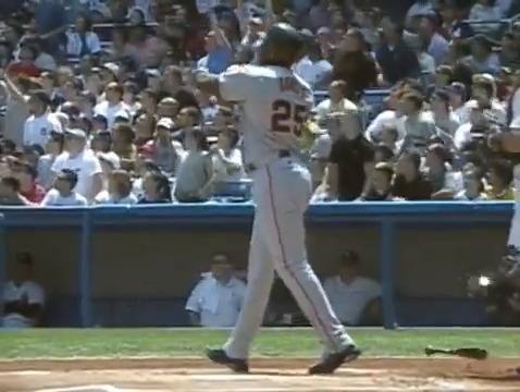 The Giants broadcast just showed that this home run happened 24 years ago today I would do anything to have the Statcast numbers on this homer