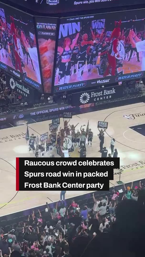 Fans packed the Frost Bank Center for a Game 3 watch party, erupting as the Spurs earned a road NBA Finals win over the Knicks.