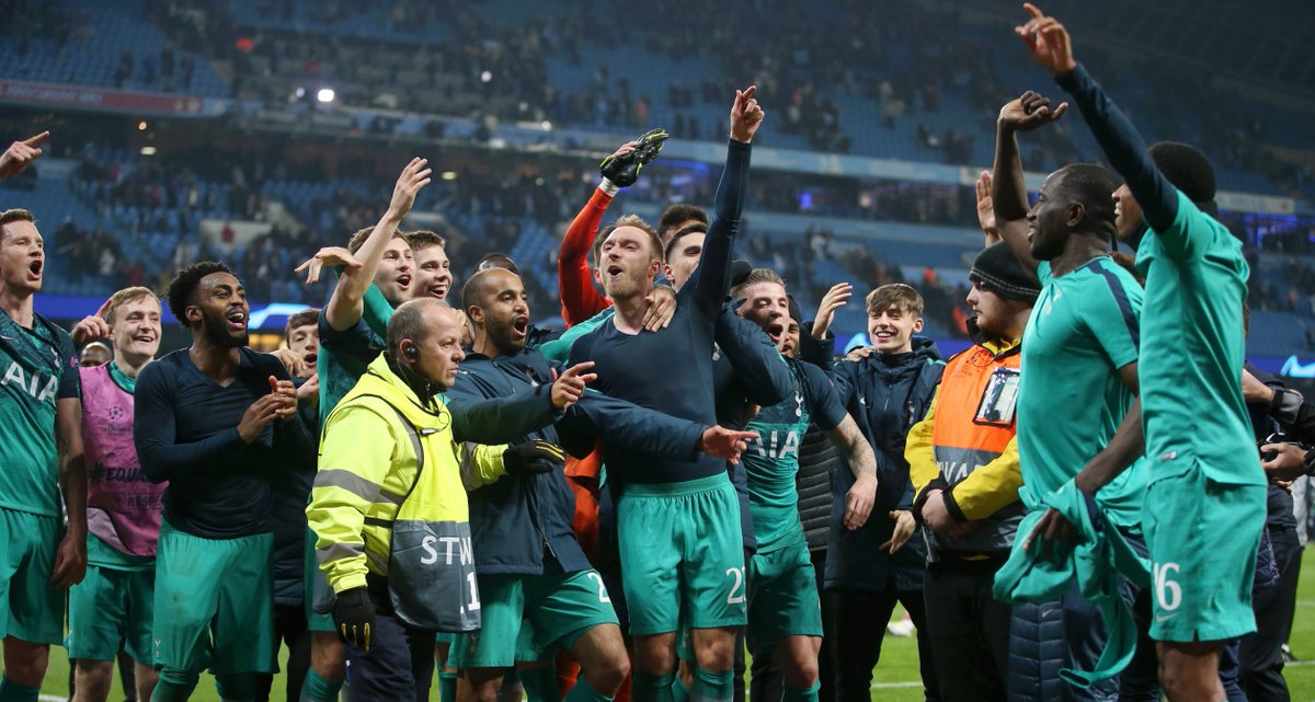 When Aguero scored to make it 4-3 to City on aggregate in the UCL Quarter Final we all thought it was over Thankyou Fernando Llorente Thankyou VAR 😭🙏