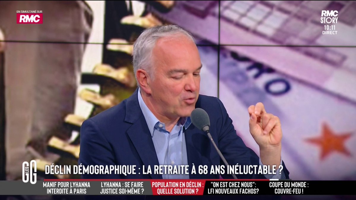 🗣️ Olivier Truchot : "Beaucoup de gens font un boulot pénible. T'es kiné, tu portes des gens tout le temps... à 68 ans, tu n'as plus envie. Il faut peut-être arrêter avec le chiffon rouge de l'âge et parler de durée de cotisation. Faire des trucs à la carte en fait." #GGRMC