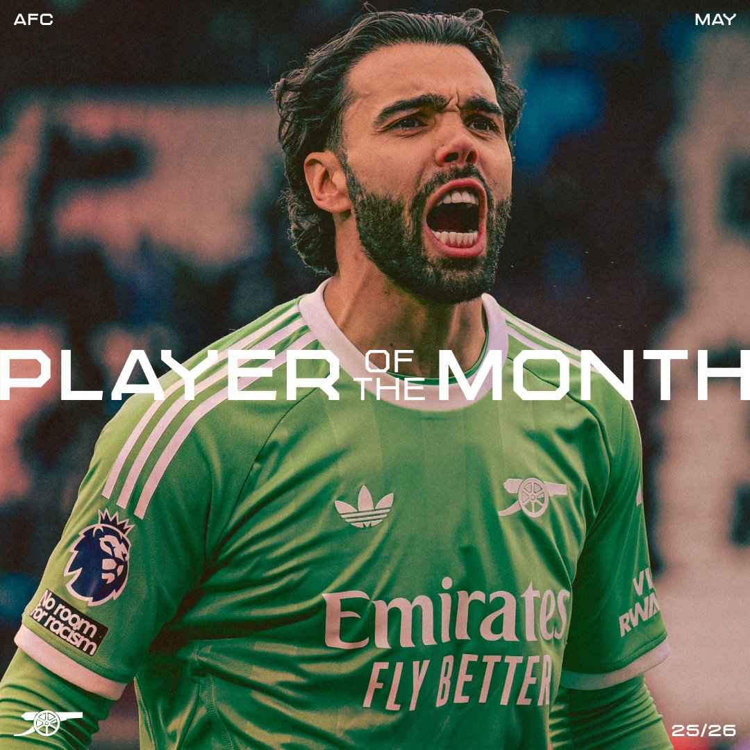 Topping off an incredible campaign 😮💨 David Raya is your Player of the Month for May 🥇