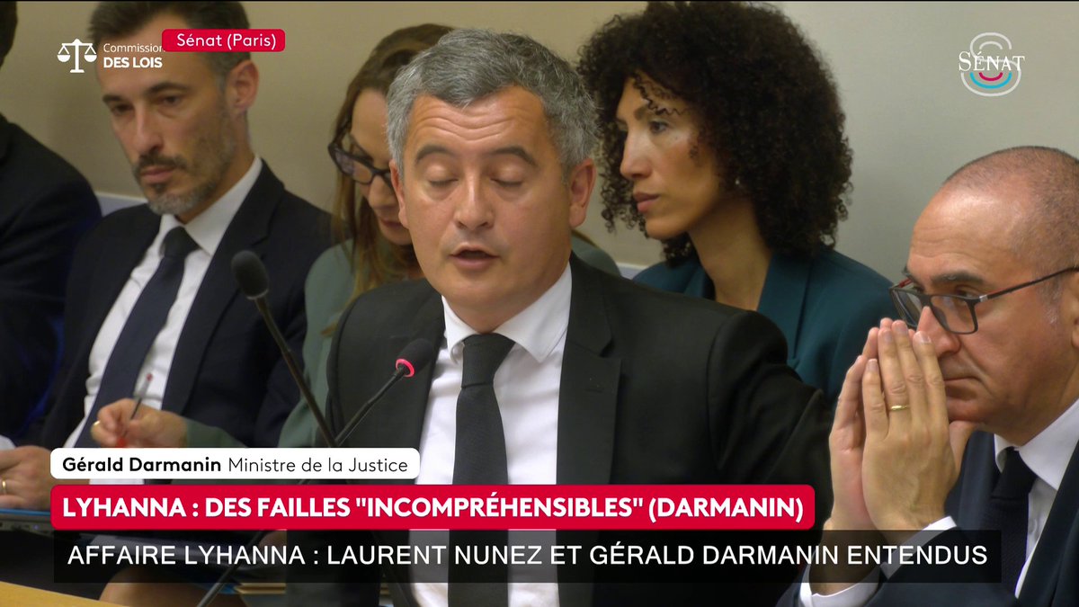 🔴 Affaire Lyhanna : "Ce qui nous manque dans cette affaire, ce n'est pas une nouvelle loi, ce ne sont pas des moyens, ce ne sont pas des problèmes numériques. C'est simplement la priorisation des plaintes pour viols", affirme Gérald Darmanin, lors de son audition au Sénat.