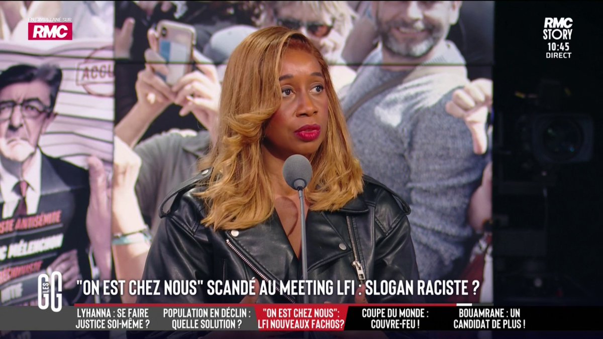 🗣️ « On est chez nous » : la France insoumise reprend les symboles du RN. Slogan raciste ou pas ? 🎙️ Joëlle Dago-Serry : "Il est dans une logique de radicalité. Il récupère un truc qui exclut en disant que c'est pour inclure. Mais c'est faux, il est dans une logique d'affrontement." #GGRMC