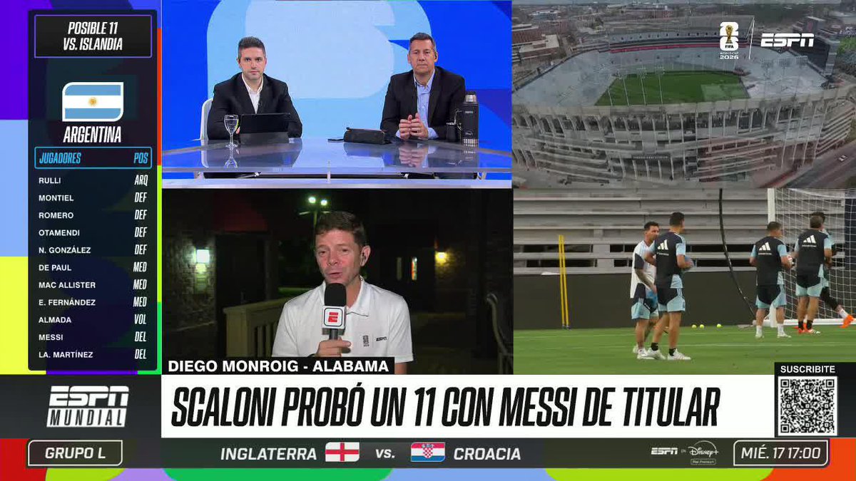 MESSI VA DE TITULAR El probable 11 de la Selección argentina para enfrentar a Islandia, en el último amistoso previo al Mundial 2026. ⚡ #ESPNMundial 📺 Mirá los mejores partidos de la #FIFAWorldCup por ESPN, en el Plan Premium de #DisneyPlus