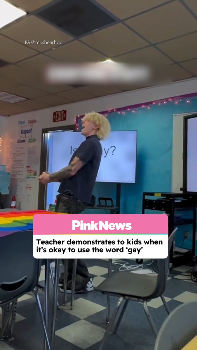Texas school teacher Christian Shearhod (IG @ mr.shearhod), known online as Mr S, is going viral for a clip showcasing his loving, inclusive, and downright hilarious method of teaching his class when it’s appropriate to use the word “gay.” In the clip, posted to his social media on 2 June, Mr. S walks his enthusiastic students through several examples of when it isn’t okay to call something gay, and when it’s completely appropriate.